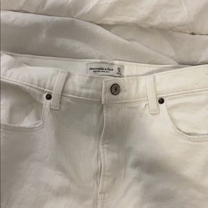 Abercrombie white ripped jeans